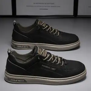 2024 new design Men's autumn fashion versatile slip-on low-top flat shoes casual leather waterproof shoes