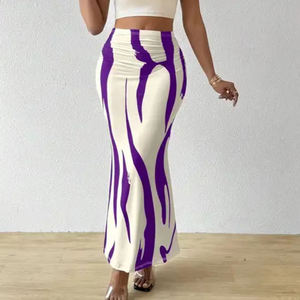 Jupe longue crayon taille haute confortable et respirante pour femme, motif imprimé décontracté, idéale pour l'été – Meilleure vente - Product Image 1