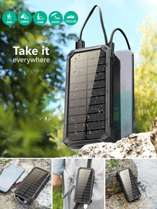 Produtos mais vendidos 2025 Carregador rápido PD18W de alta capacidade 3 USB OEM Logo IP66 impermeável para banco de energia solar ao ar livre 20000mAh - Product Image 5