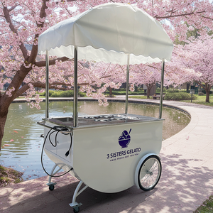Carrito de Helados con Congelador y Exhibidor, Carrito de Venta Ambulante para Helados, <span class=keywords><strong>Café</strong></span>, BBQ, Comida, Eventos, Playa - Product Image 1