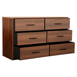 6 <b>Drawer</b> Dresser <b>Walnut</b> Large Fabric <b>Drawers</b> Storage Furniture Bedroom - Product Image 4