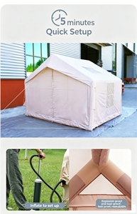Tenda Gonfiabile 7,5mq con Struttura ad Aria, Tessuto Oxford Impermeabile, Montaggio Rapido, Ampio Spazio per <span class=keywords><strong>Campeggio</strong></span> Familiare e Glamping - Product Image 6