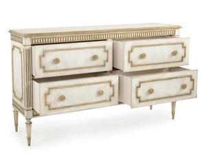 Meuble de rangement en bois massif peint, style européen, 4 tiroirs, sculpté, pour villa et hôtel - Product Image 2