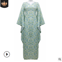 2024 automne et hiver modeste longue bohème soirée musulman Abaya robe avec manches chauve-souris polyéthersulfone Applique