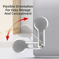 Support magnétique pliable en aluminium pour ordinateur portable et téléphone avec logo personnalisé, fixation latérale, marque privée, vente en gros, cadeau