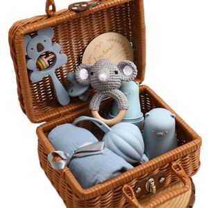 YT NEW Hot Style BPA Free Baby massaggiagengive Ring, panno <span class=keywords><strong>di</strong></span> mussola e Set <span class=keywords><strong>di</strong></span> ciuccio per bambini anello per massaggiagengive in legno organico sensoriale - Product Image 4