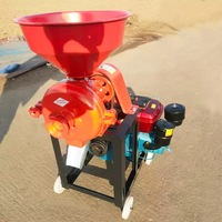 Broyeur d'aliments pour animaux portable à essence, double usage sec/humide, pour maïs, blé, millet, manioc, pomme de terre, tomate