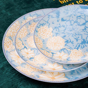 High Quality 60-Piece Ceramic Cutlery Set Classic Blue Pattern Round Shape Bowl Plate for Dinner Camping Use Hot Sale Sets - Product Image 4