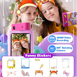 Appareil photo pour filles, garçons, bébés, enfants, jeux musicaux, jouet éducatif rechargeable, écran tactile de 2,8 pouces, CMOS, grand angle 180°, carte SD - Product Image 3