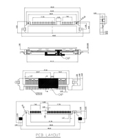 Conector Macho SATA de 7+15 Pines Tipo SMT de Montaje Medio