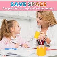 Porte-crayons créatif en plastique à grande capacité avec logo personnalisé, contraste de couleurs, forme de tête de crayon, pour le bureau, l'apprentissage, le rangement sur le bureau