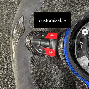 Ajuste para <span class=keywords><strong>BMW</strong></span> F10 M5 y <span class=keywords><strong>520d</strong></span> volante de fibra de carbono Alcantara Grip azul embellecedor de carbono LED paletas de carbono M1M2 calentado Lenkrad - Product Image 2