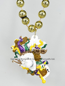 Collar de cuentas de Mardi Gras Medallón de cara de comedia <span class=keywords><strong>y</strong></span> tragedia para Mardi Gras Carnival Throws PST2236/1233 - Product Image 4