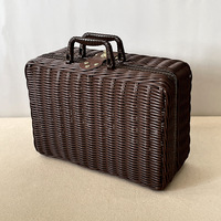 Sac à main en rotin, souvenir, cadeau, valise artisanale, boîte cadeau tissée, anniversaire, mariage, demoiselle d'honneur, petite valise colorée, boîte cadeau