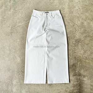 Fabricant de denim, pantalon en denim japonais selvedge blanc uni, coupe droite ample pour homme, jeans de créateur, haute qualité - Product Image 1
