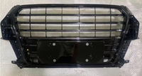 Grille de pare-chocs avant ABS de haute qualité style SQ3 pour Audi Q3 SQ3 2013-2016 8U, cadre chromé, fond noir brillant, marque PNB 1