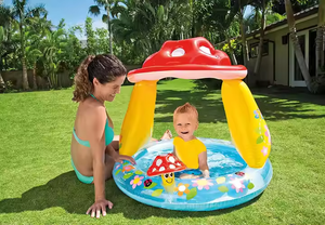 Jouet <span class=keywords><strong>de</strong></span> baignoire parasol champignon gonflable en PVC personnalisable pour bébé en plein air se baignant piscine pour enfants - Product Image 2