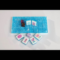 Ensemble de Mahjong et de Poker Américain de Luxe Iridescent 160 Pièces, Tuiles Acryliques Scintillantes, Gravure Personnalisée, Jeu de Table pour 4 Joueurs, Cadeau