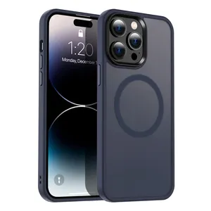 La última funda de teléfono de carga inalámbrica de PC mate para iPhone 12 13 14 15 16 funda de teléfono magnética a prueba de golpes para iPhone 14 Pro Ma