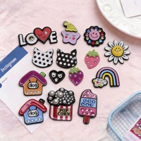 Accessoires de coque de téléphone en acétate à motifs de dessins animés, breloques DIY mignonnes (Fraise, Popcorn, Chiot), carte NFC personnalisée pour avis sur les réseaux sociaux