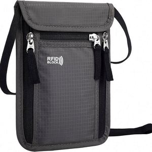 Muestra Gratuita, Venta al por Mayor, Cartera con Bloqueo RFID, Bolsa de Viaje para el Cuello, Porta Pasaportes para Mujeres y Hombres - Product Image 1