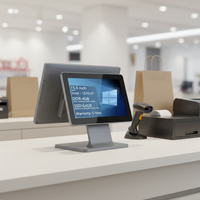 Terminal de point de vente tout-en-un 15,6 pouces avec double écran de bureau et système tactile capacitif pour usage intérieur