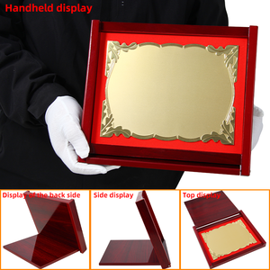 Nouvelle <span class=keywords><strong>plaque</strong></span> de récompense en bois avec feuille d'or au design simple, <span class=keywords><strong>plaque</strong></span> de récompense personnalisée rouge pour le bureau du dentiste - Product Image 4