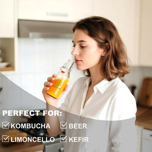 Botellas <span class=keywords><strong>de</strong></span> Vidrio Transparente con Tapa Abatible <span class=keywords><strong>de</strong></span> 350 ml, 500 ml, 750 ml <span class=keywords><strong>y</strong></span> 1000 ml para Bebidas Frías, Kombucha, Cerveza, en <span class=keywords><strong>Venta</strong></span> - Product Image 6