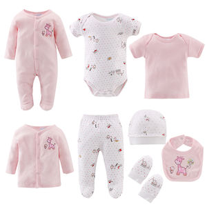 Ensemble de 8 pièces de vêtements pour bébé en coton confortable, idéal comme cadeau de naissance - Product Image 1