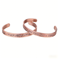 Gelang Tembaga Magnetik Murni 99,99% untuk Penyembuhan, Gelang Manset Tembaga Fashion untuk Meredakan Nyeri Arthritis, Geometris