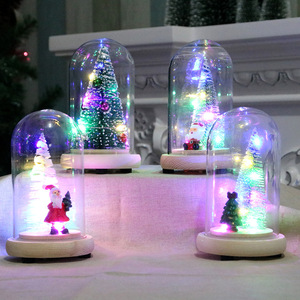 Wooden glass dome <b>Christmas</b> <b>tree</b> ornament, glowing <b>mini</b> <b>Christmas</b> <b>tree</b>, <b>Christmas</b> gift, <b>Christmas</b> decoration, cedar - Product Image 2