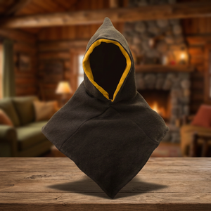 Couvre-cou à capuche gris foncé avec doublure jaune, casquette de protection pour soudeurs - Product Image 3