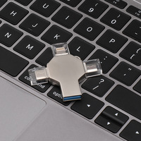 Nueva Unidad Flash USB 3.0 4 en 1 de Alta Capacidad y Velocidad para Computadoras, iPhones (Tipo-C) y Dispositivos Android - Diseño Metálico Premium