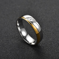 Ensemble de bagues de fiançailles et de mariage classiques en acier inoxydable de haute qualité, pas cher, avec incrustation de cœur, bijoux de mode pour couple