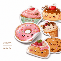 Pack d'autocollants personnalisés Kawaii Donut Sweets Dessert avec vinyle PVC brillant imperméable découpé à l'emporte-pièce pour ordinateur portable, boîte à lunch, carnet, tasse