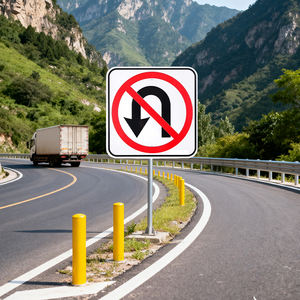 علامة تحذير السلامة على الطرق العاكسة من الألومنيوم المنعطف ، علامة تحذير السلامة على الطرق - Product Image 3