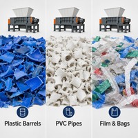 Broyeur à double arbre pour le recyclage des fûts et palettes en plastique usagés, concasseur robuste, vente directe usine