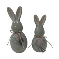Mignon petit lapin en céramique de Pâques pour la décoration de printemps à la maison Objet en céramique mignon pour la décoration intérieure