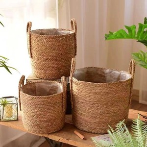 Maceta Grande de Estilo Nórdico, Tipo Cesta Verde, para Sala de Estar, con 99 Rosas, para Plantas y Bonsáis - Product Image 1