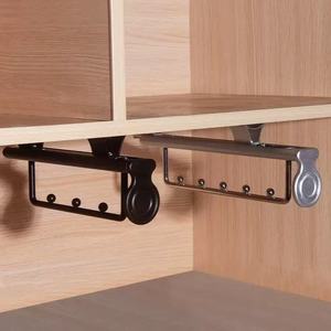 YSEO Porte-vêtements télescopique à fixation supérieure 10-20 pouces Argenté avec crochet de rangement coulissant pour armoire - Product Image 1