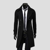 Manteau Long d'Automne de Haute Qualité pour Homme, Trench Élégant et Ajusté Couleur Unie