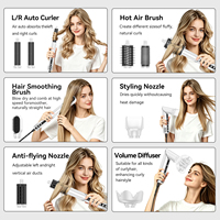 Styler capillaire 8 en 1 OEM, 110 000 tr/min, séche-cheveux ionique pliable haute vitesse, brosse à air chaud professionnelle pour salon, multi-styler