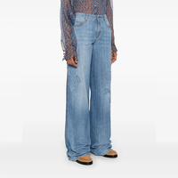 Taille moyenne Crochet broderie été droite décontracté Sexy Vintage lavage respirant régulier ample Denim pantalon femmes