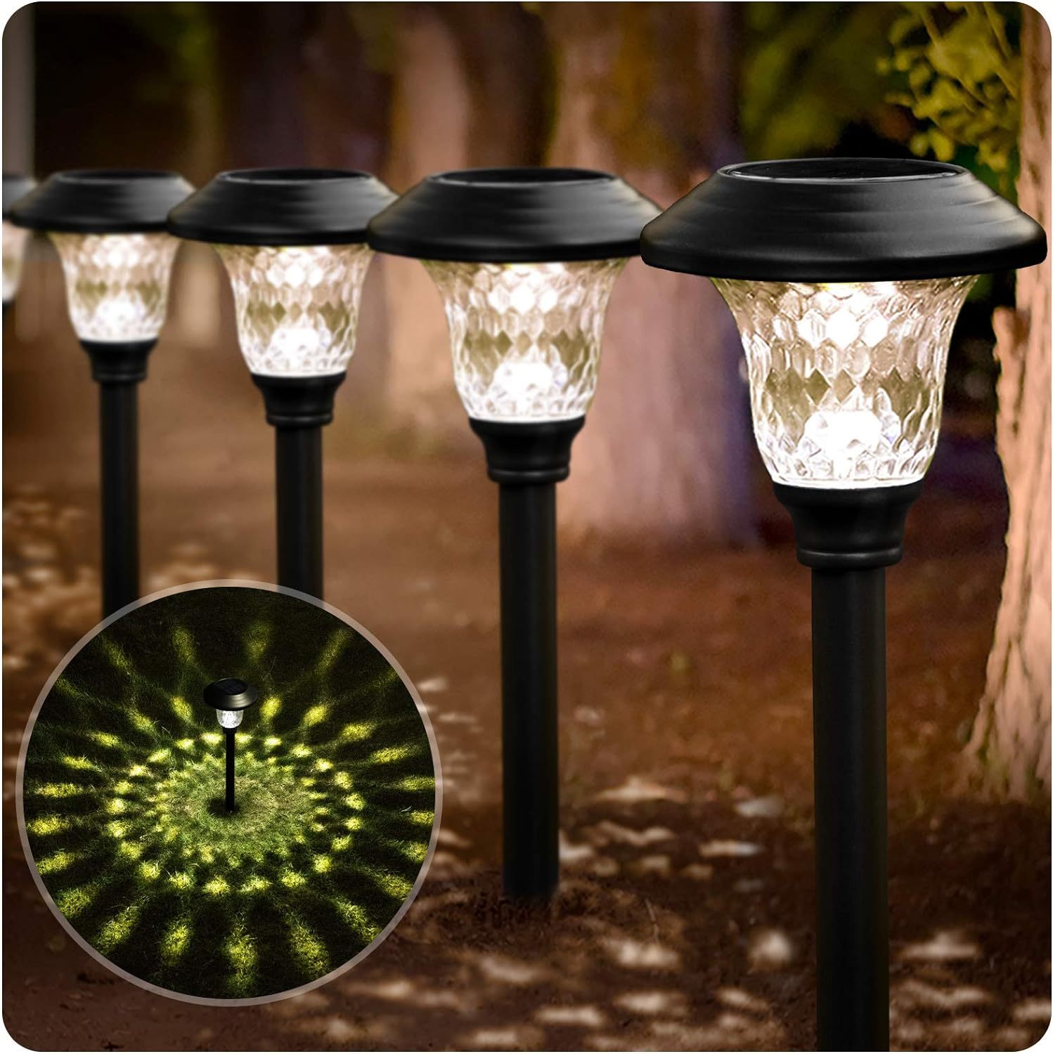 Bright Solar Lights Outdoor Waterproof Solar Auto On/Off Solar Powered Garden Pathway Lights Landscape Lighting 119