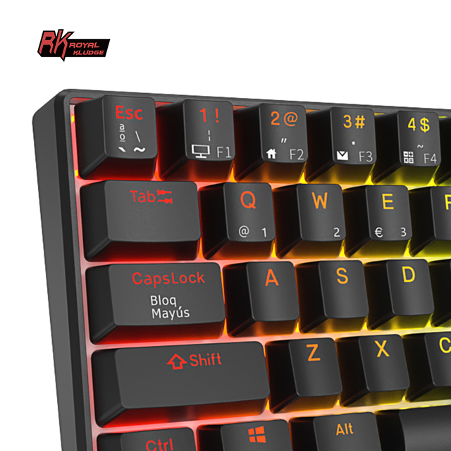Royal Kludge 60% Wireless Rechargeable Wired Usb Portable Hot Swap Mini Gaming Phone Spanish Mechanical 60 Keyboards 61 Keys