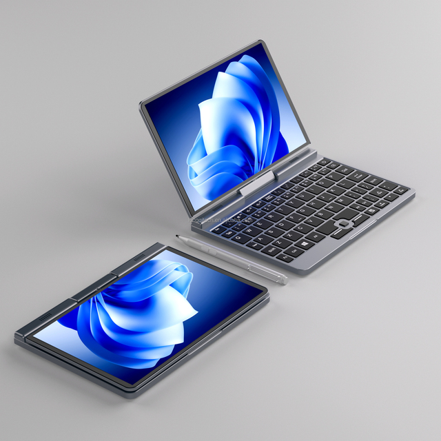 8 Inch Touch Screen Mini Notebook N100 DDR5 12GB RAM Metal Silver Laptop