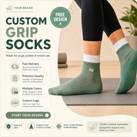 Chaussettes antidérapantes en silicone pour yoga et pilates, avec logo personnalisé, chaussettes en tricot doux, production d'échantillons personnalisés