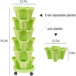 Vente en gros de pots et jardinières intelligents à arrosage automatique pour l'extérieur, système de jardin vertical empilable - Product Image 5