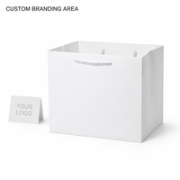 Sac en papier blanc B6 profond avec poignées en corde pour cadeaux de détail, emballage boutique, personnalisation de marque et commandes saisonnières