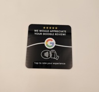 Индивидуальная QR-код NFC-карта для отзывов Google (213/215), матовая черная самоклеящаяся карта с клеевым слоем